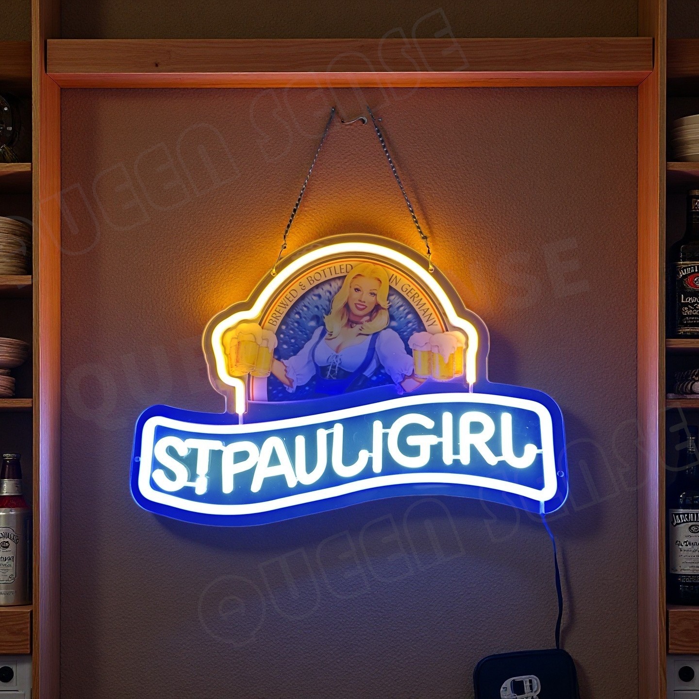 St. Pauli Girl LED Neon Sign With Dimmer USB Powered Adjustable Light