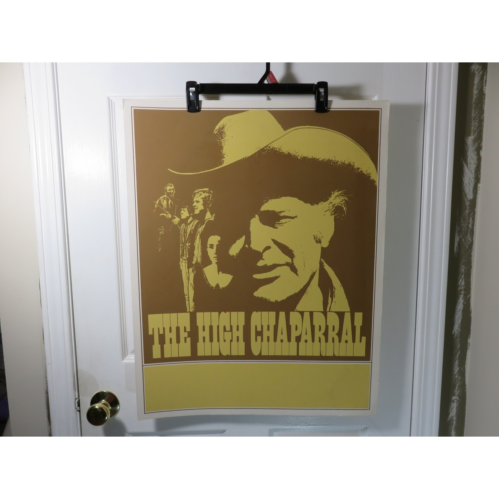 Vintage 1967 The High Chaparral TV Show Poster Western Collectible Brown Yellow Vintage 1967 The High Chaparral TV Show Poster Western Collectible Brown Yellow