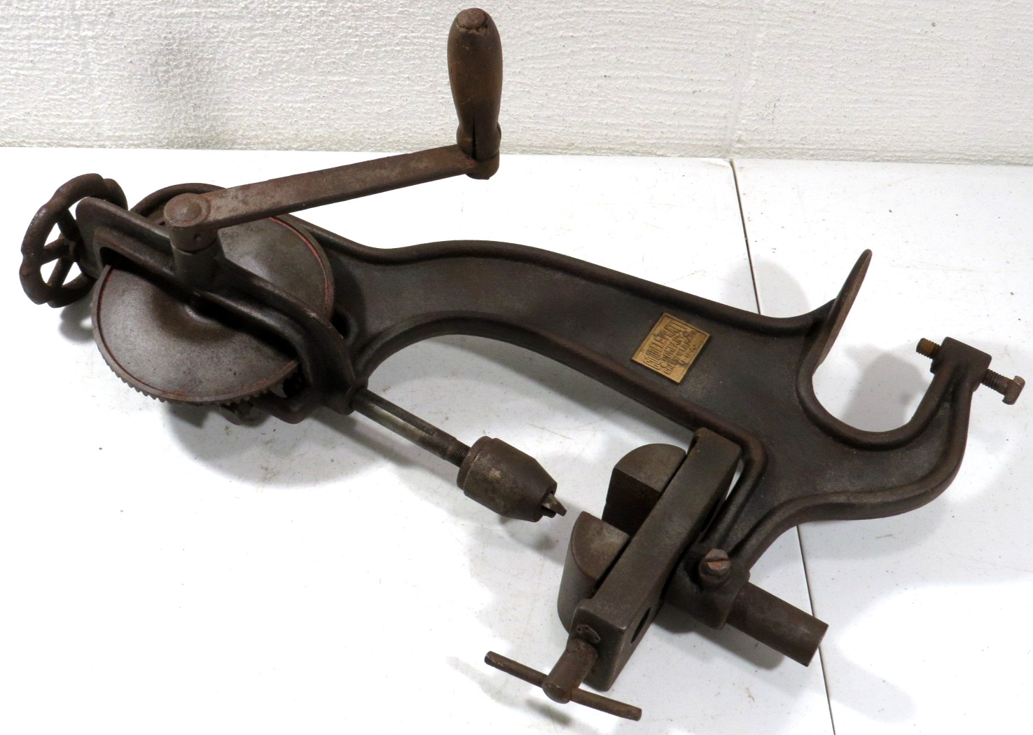 Antique Goodell-Pratt Toolsmith Table Mount Drill Press with Vise USA Antique Goodell-Pratt Toolsmith Table Mount Drill Press with Vise USA