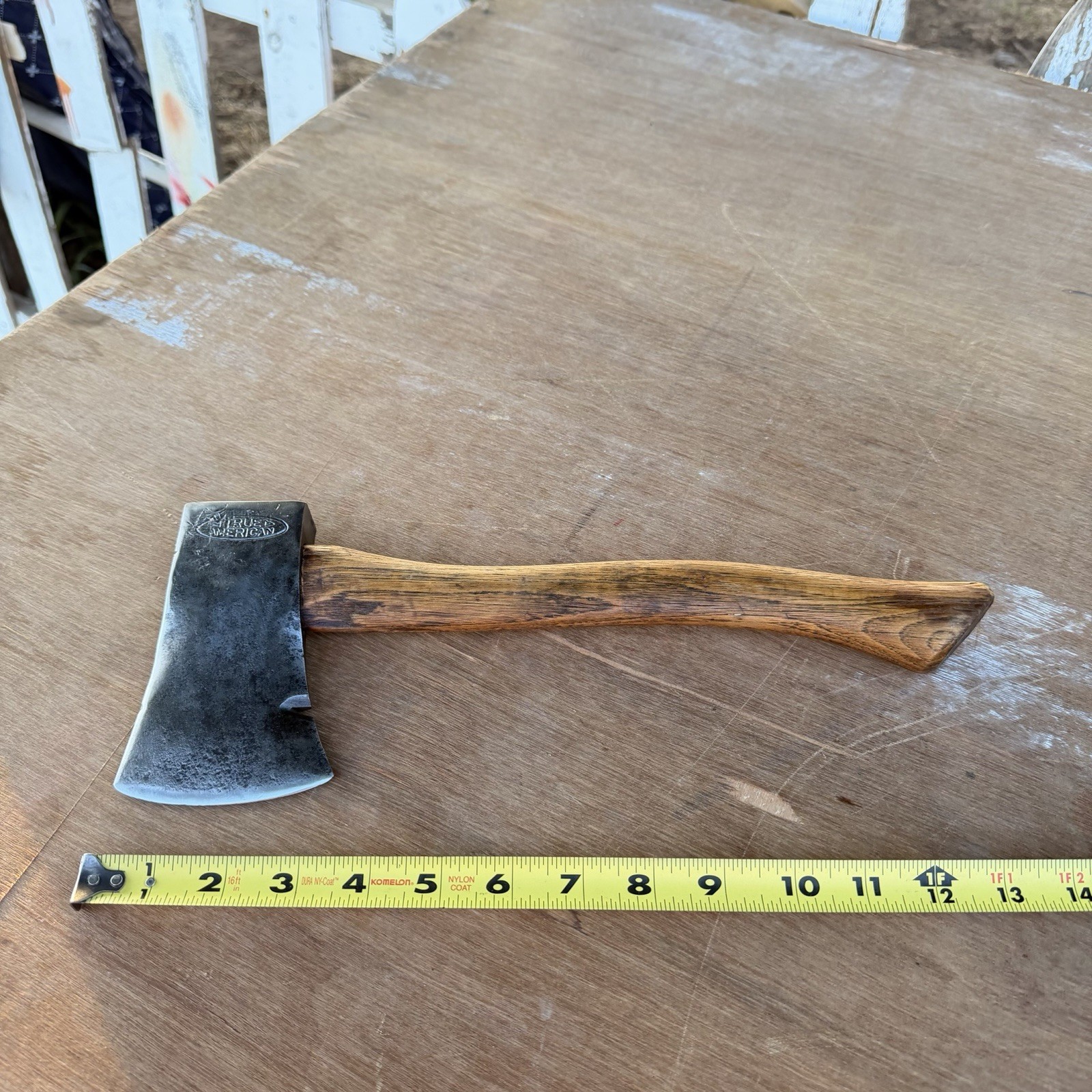 Vintage TRUE AMERICAN MANN LEWISTOWN,PA,Single Bit Camp Axe Hatchet USA 1-1/4 lb Vintage TRUE AMERICAN MANN LEWISTOWN,PA,Single Bit Camp Axe Hatchet USA 1-1/4 lb