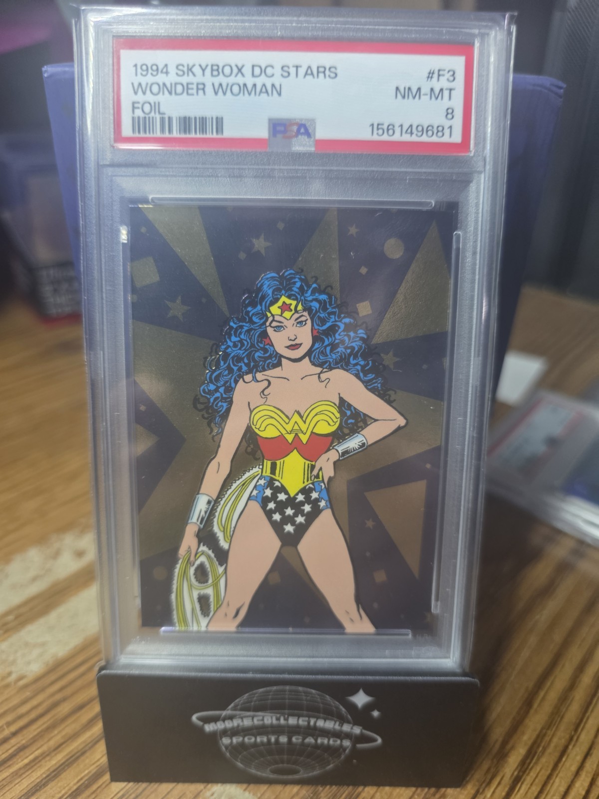 1994 SKYBOX DC STARS Wonder Woman FOIL Chase SSP #F3 PSA 8 MINT POP 3 1994 SKYBOX DC STARS Wonder Woman FOIL Chase SSP #F3 PSA 8 MINT POP 3