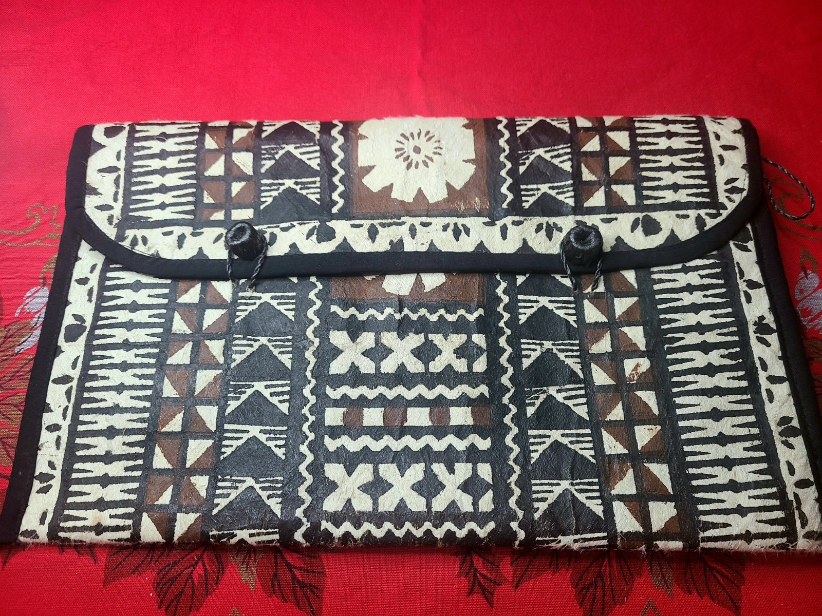 VTG Pacific Island FIJI Tonga? Tapa Tree Bark Cloth Clutch/Envelope Purse 7 X 12 VTG Pacific Island FIJI Tonga? Tapa Tree Bark Cloth Clutch/Envelope Purse 7 X 12