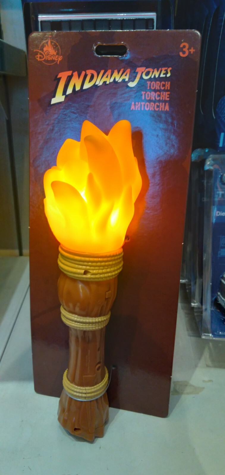 2021 Disney Parks Indiana Jones Light Up Torch New On Card