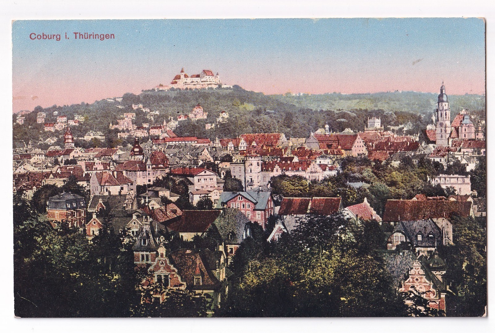 Coburg i. Thuringia around 1910: City and Festivals, Coloured Photocard used