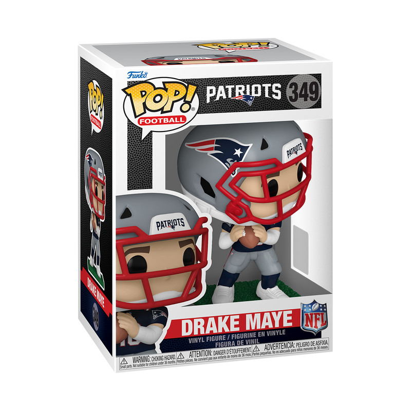 Funko Pop Drake Maye #349 NFL New England Patriots  Vinyl w/ PROTECTOR Case