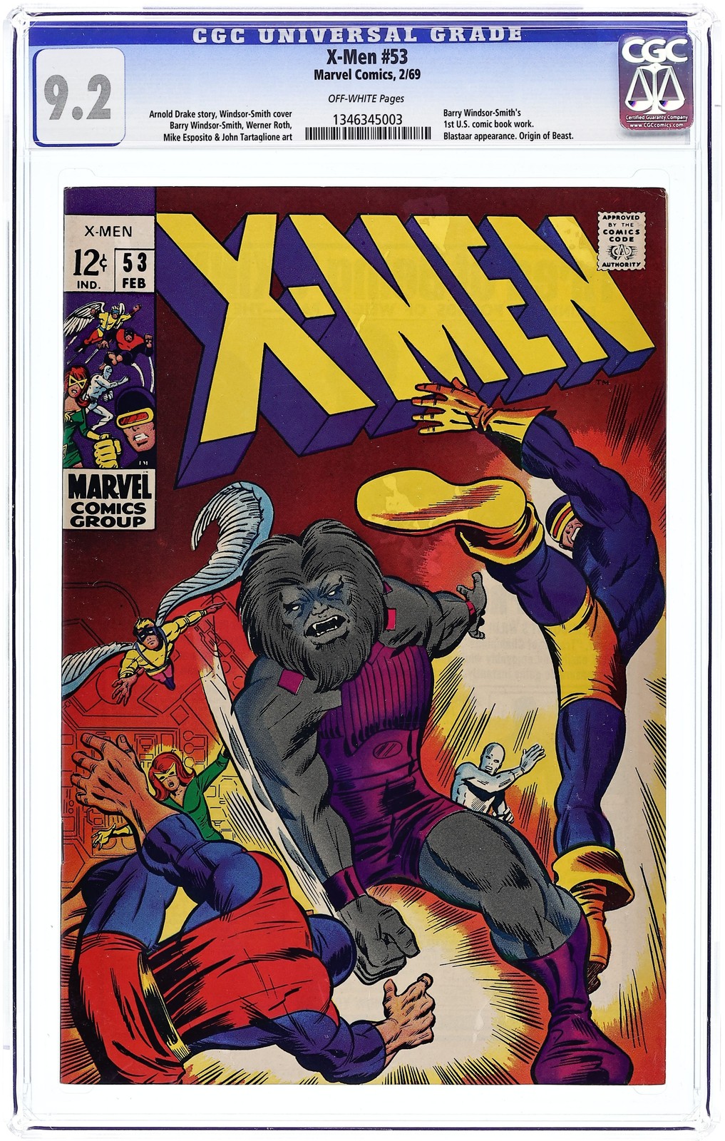 Uncanny X-Men #53 CGC 9.2 1969 1346345003