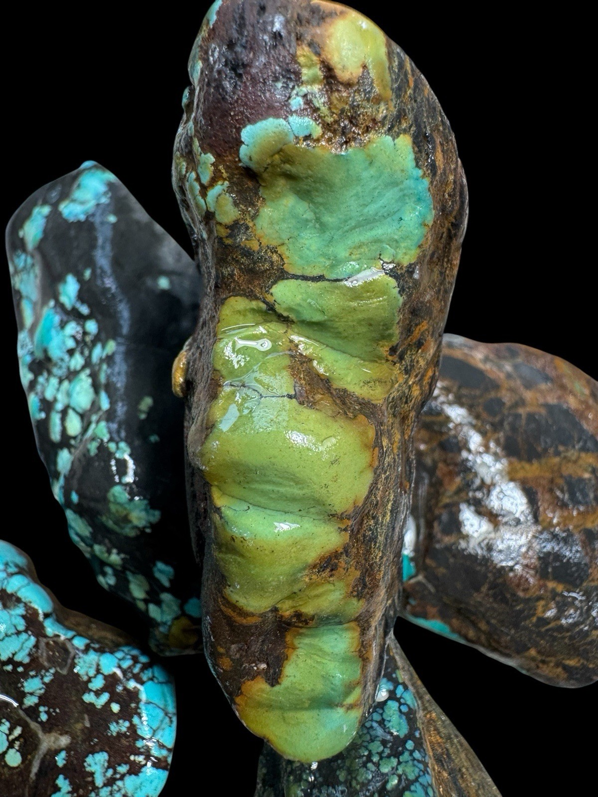 Natural And Stabilized Hubei Turquoise Mixed Lot Qingu And Treasure Mountain Natural And Stabilized Hubei Turquoise Mixed Lot Qingu And Treasure Mountain