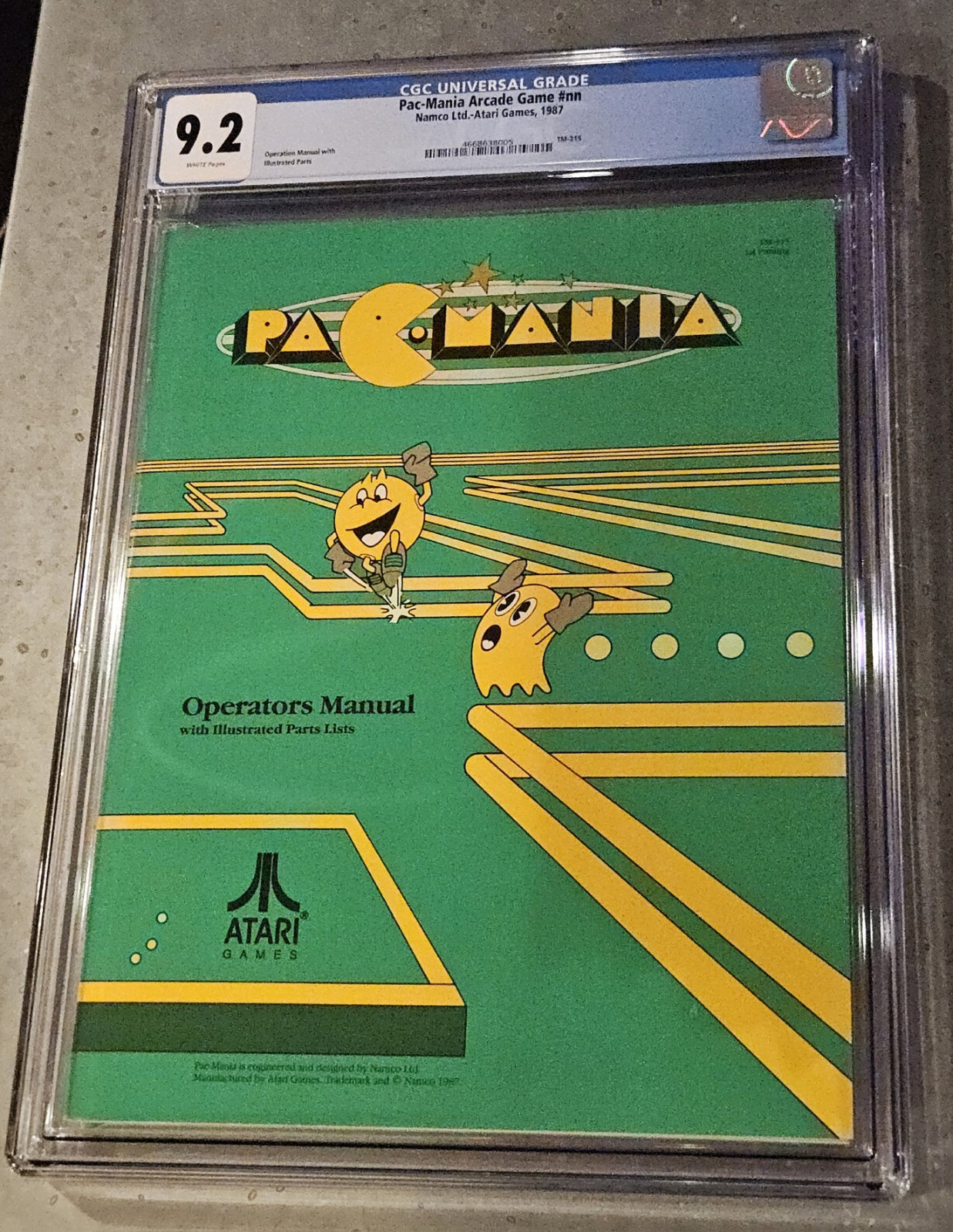 Atari PAC-MANIA ORIGINAL 1987 Arcade Game Manual - FIRST PRINTING CGC 9.2 🟡👻 Atari PAC-MANIA ORIGINAL 1987 Arcade Game Manual - FIRST PRINTING CGC 9.2 🟡👻
