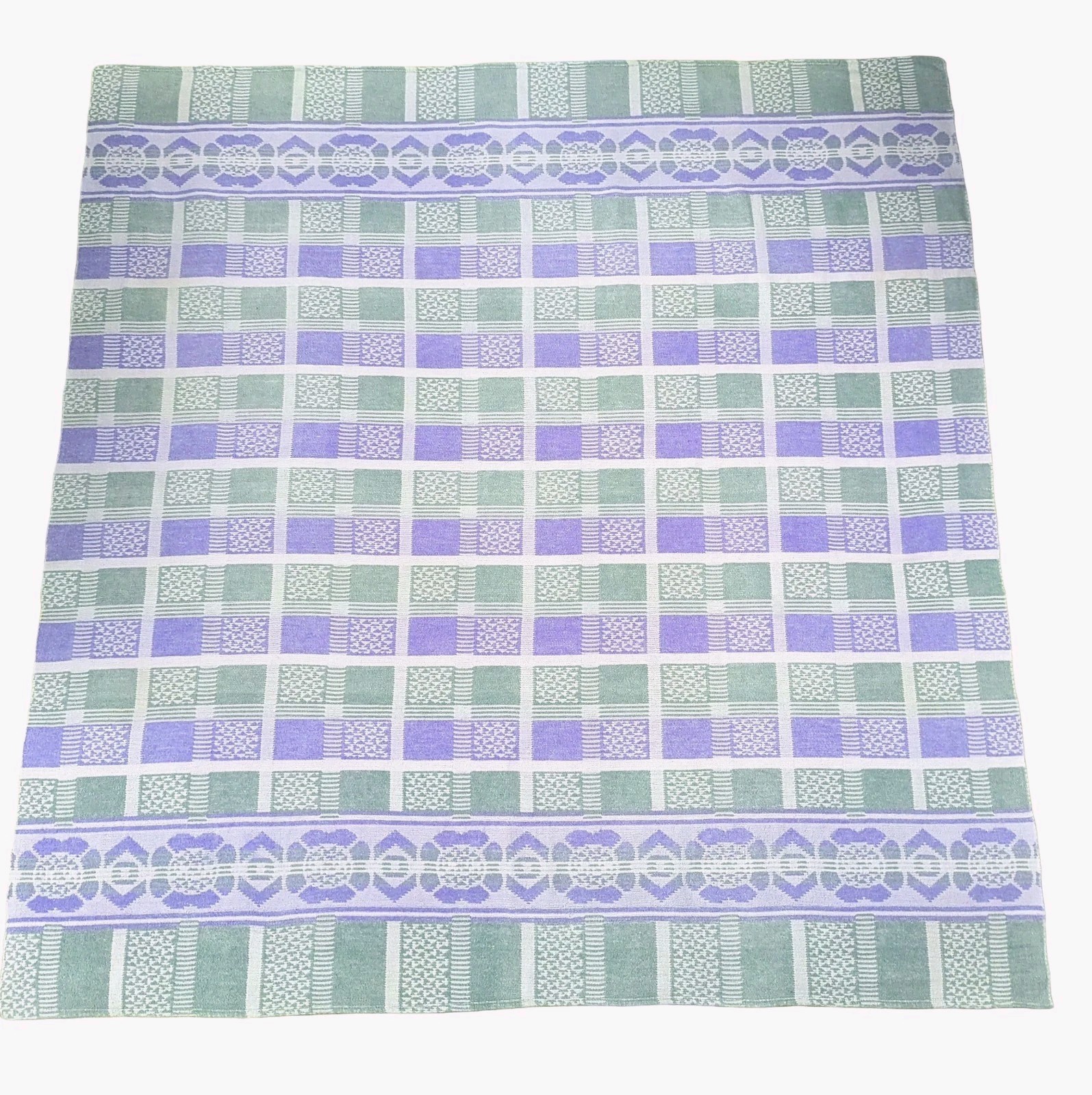Vintage 1930's Beacon or Beacon Style Reversible Coton Camp Blanket EUC Lavender