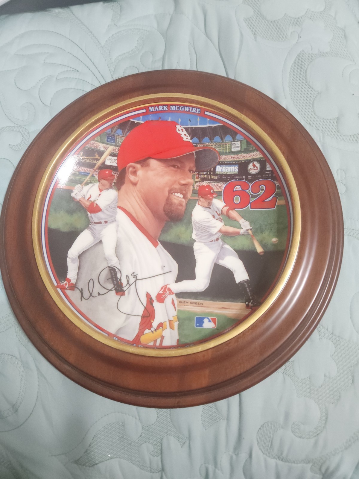 MLB Baseball Mark McGwire Home Run Plate Record Breaker Framed Plate #9539C Vtg MLB Baseball Mark McGwire Home Run Plate Record Breaker Framed Plate #9539C Vtg