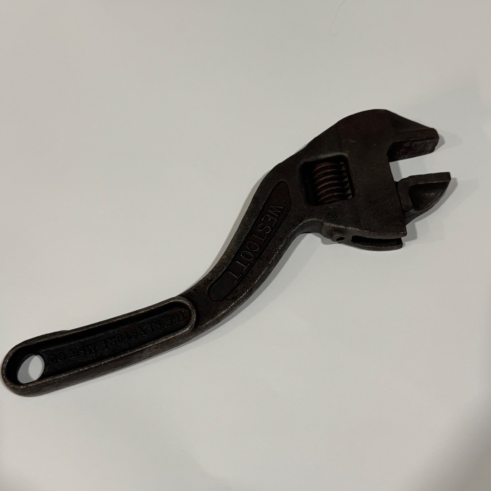 Westcott Adjustable S-Handle Wrench 12 Inch Black Vintage No 82 Keystone