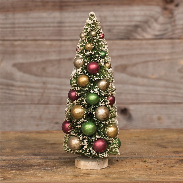 Ragon House VTG Style Bottlebrush Tree Snow Multi Color ORNAMENTS CHRISTMAS 12\