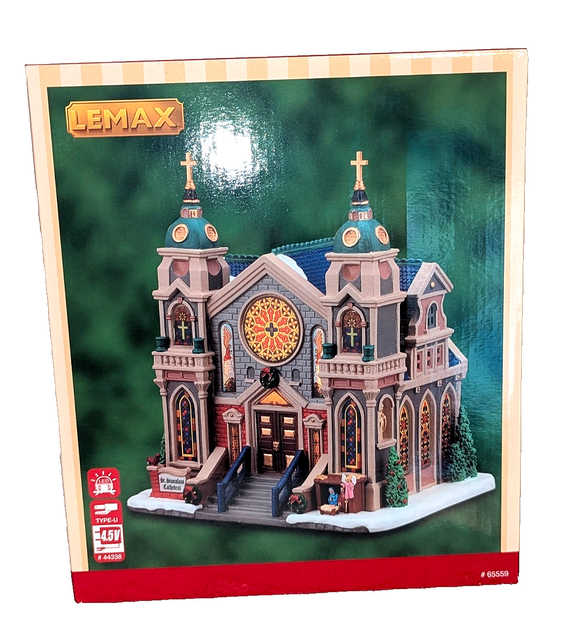 Lemax Caddington Village St. Stanislaus Cathedral Lighted Church Christmas 65559