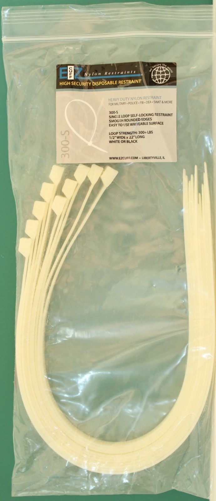 High Security Disposable Restraint Heavy Duty Nylon Restraint 1/2