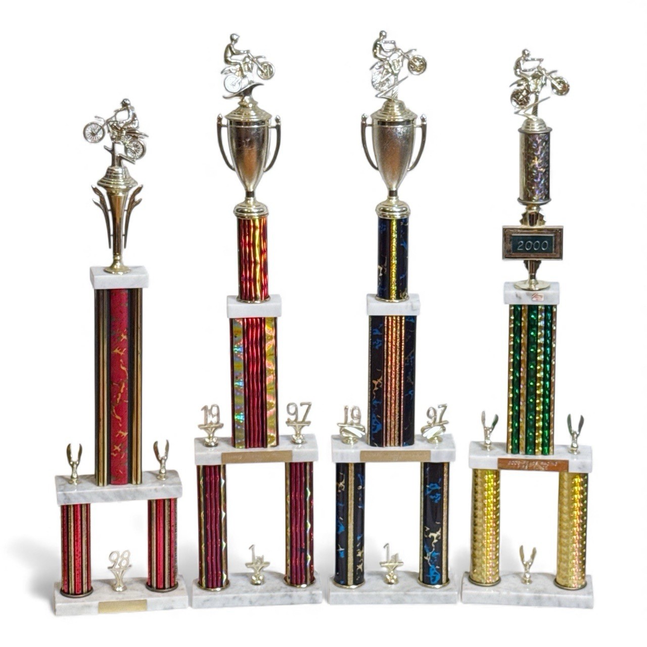 Lot 4 Vintage Motocross Racing Trophies Motorcycle Dirt Bike 97/98/2000 Trophy
