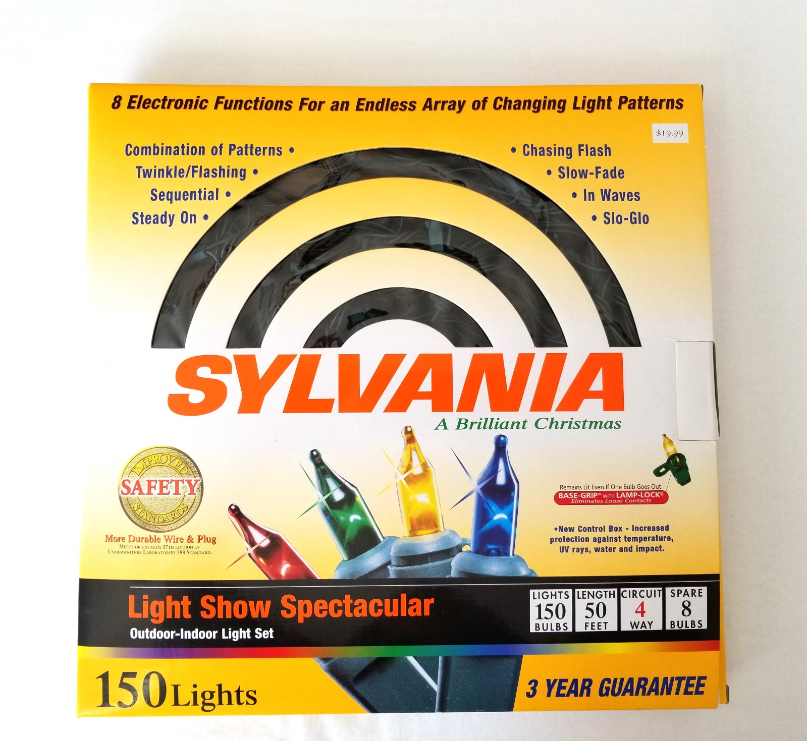 Vintage Sylvania 150 Light Show Christmas Lights with 8 Electronic Functions