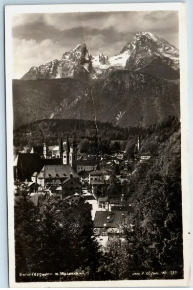 Vintage Postcard Germany 1934 Pre-War From Berchtesgaden Land Scenic Alps Vintage Postcard Germany 1934 Pre-War From Berchtesgaden Land Scenic Alps
