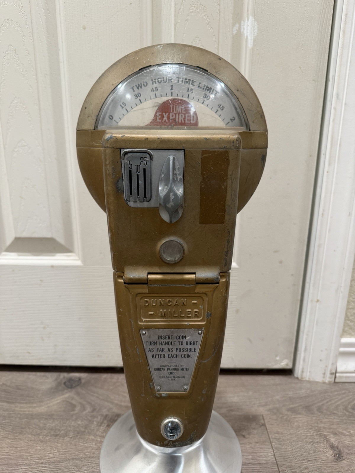 Working Duncan Model 60 Parking Meter - 2 Hour Mechanism