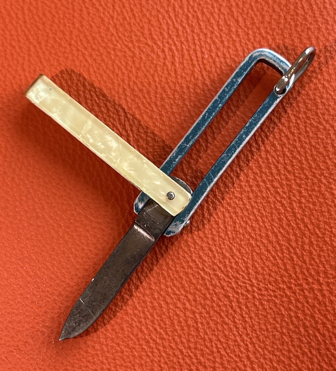 Vintage Imperial Prov RI USA Keychain Pocket Knife Art Deco Fob Celluloid