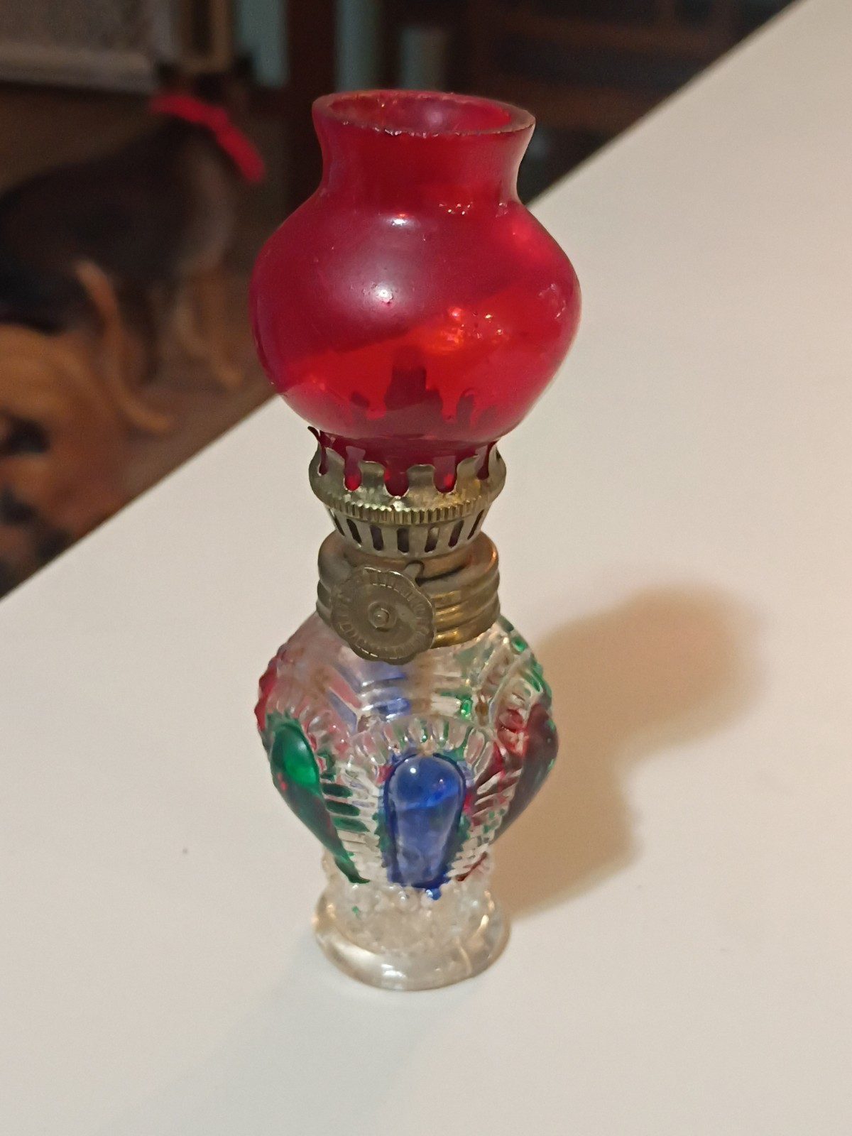 Vintage Miniature Oil Lamp nice clean complete display piece fast shipping Vintage Miniature Oil Lamp nice clean complete display piece fast shipping