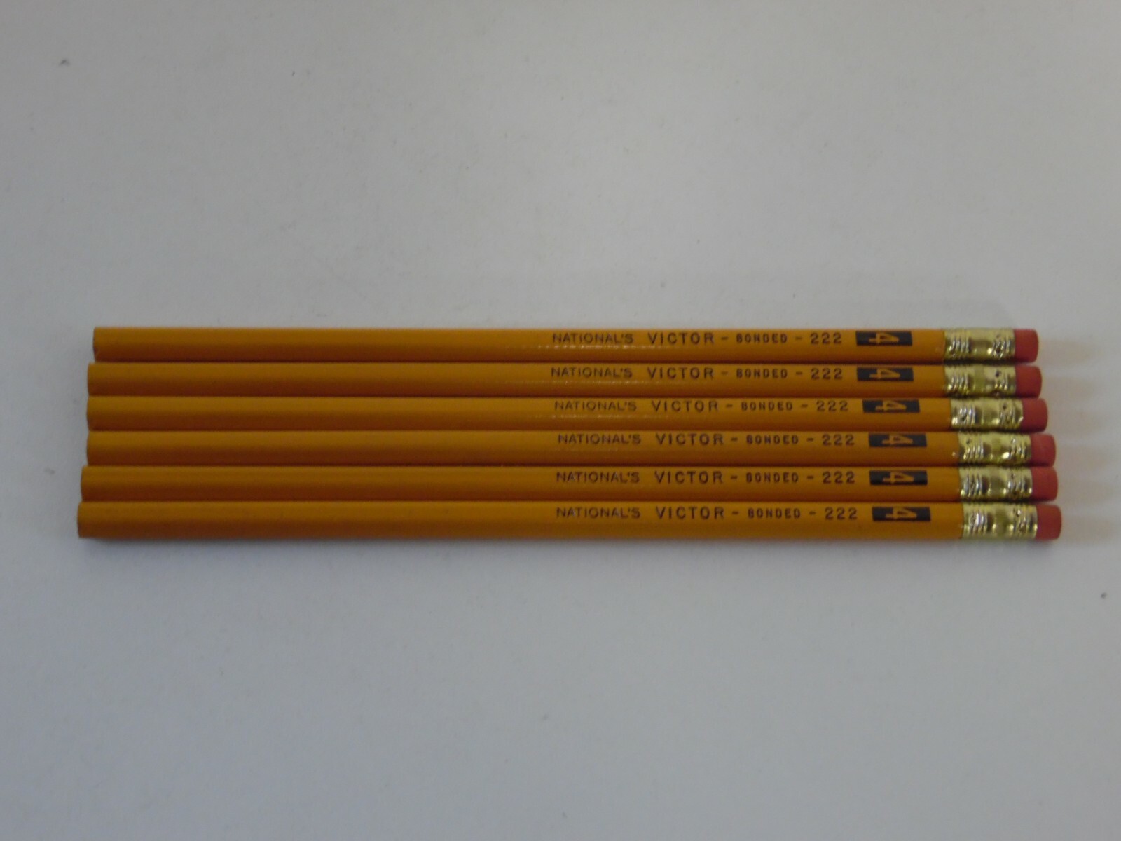 set of 6 Vintage National\'s victor - 222 No. 4 Bonded Pencils - NOS