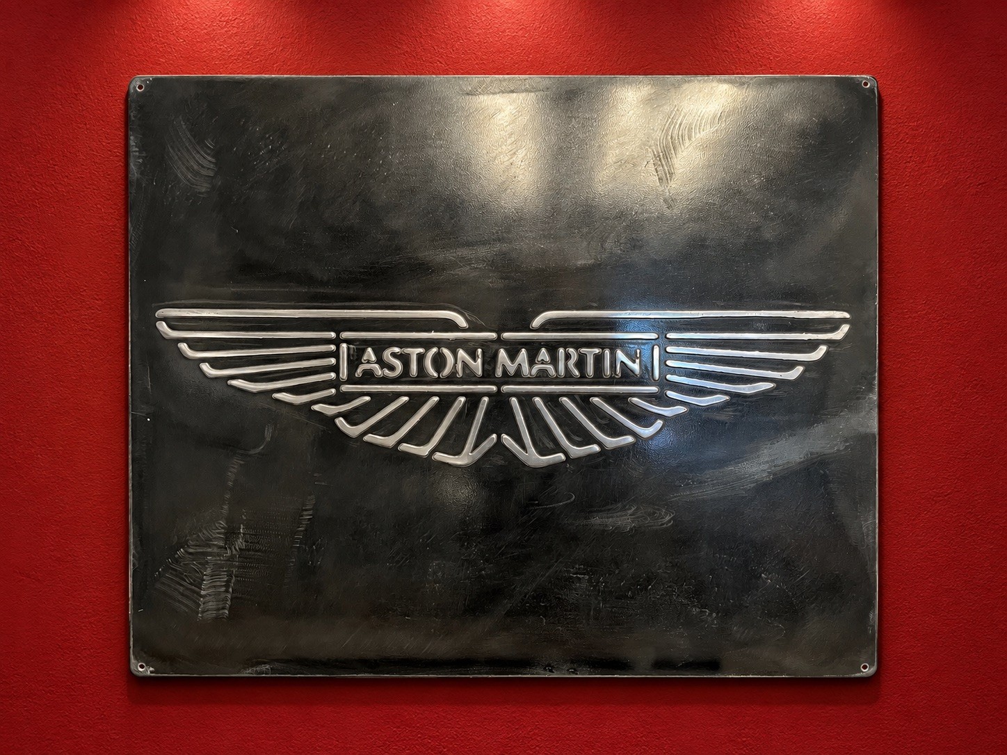 Aston Martin Vintage Steel Garage Sign 20x24 Handmade Aluminum Relief