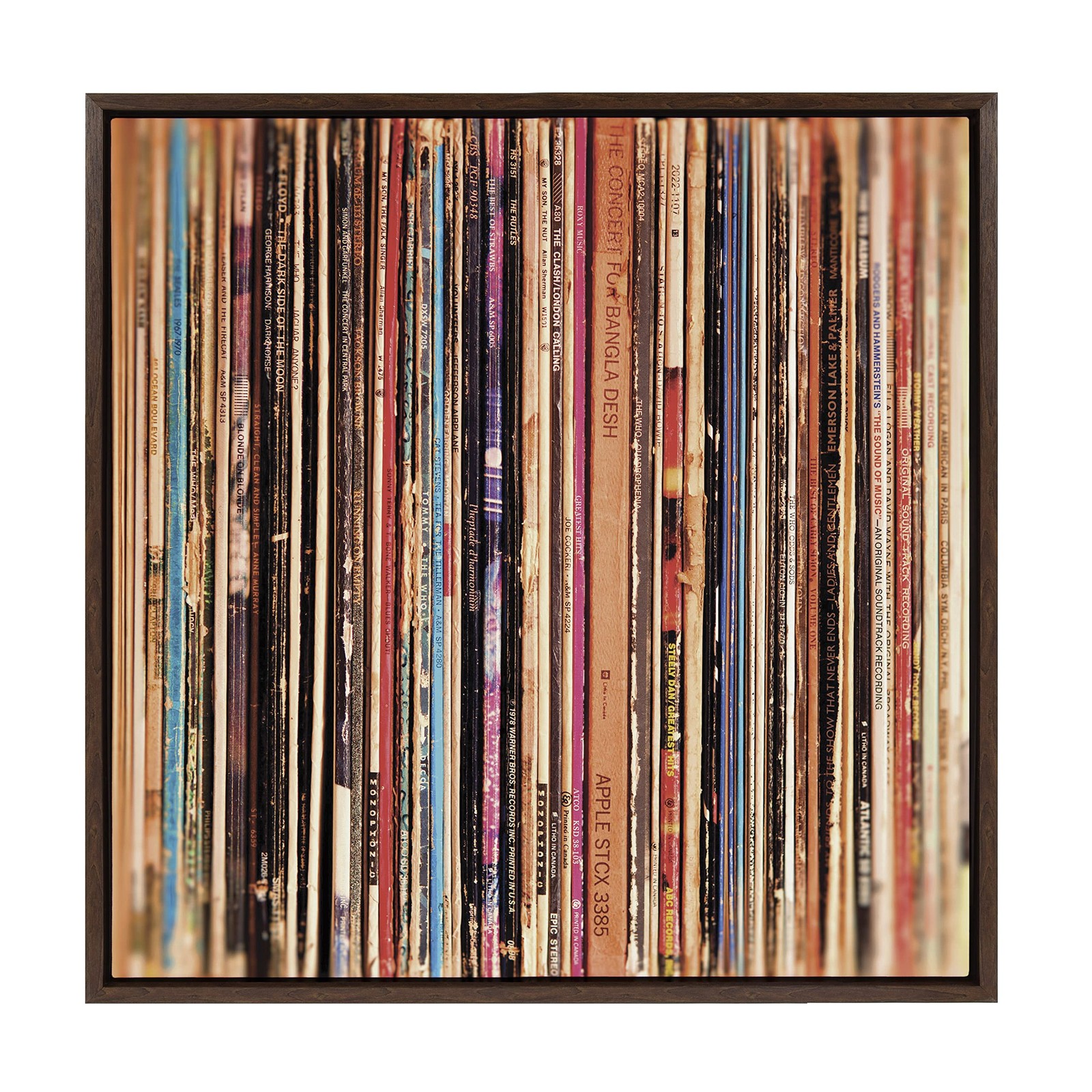 Kate And Laurel Sylvie 33 Rpm Framed Canvas Wall Art By Robert Cadloff Of