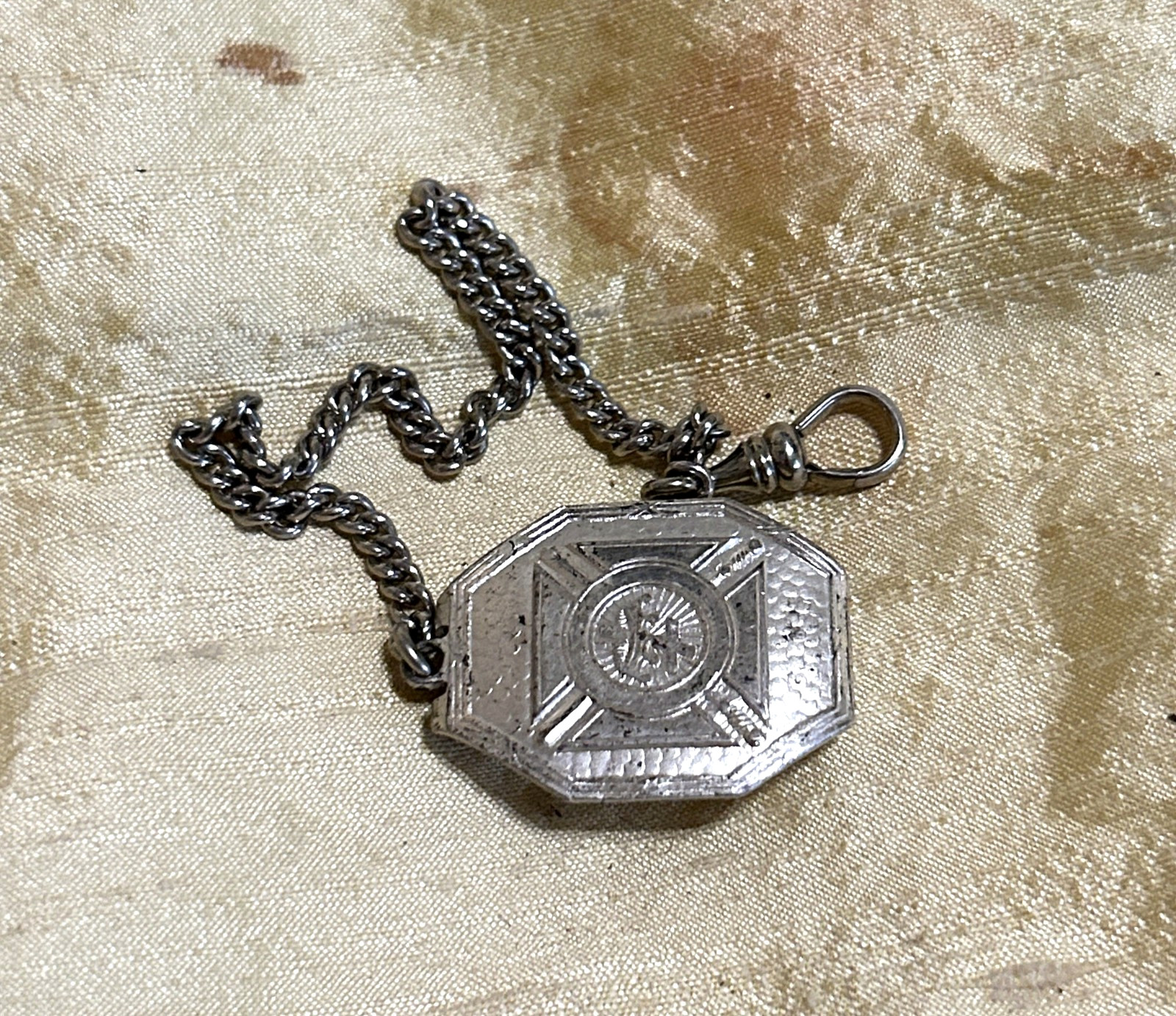 ANTIQUE Knights Templar / Englewood Commandery fraternal chain fob, 1924 OLD ANTIQUE Knights Templar / Englewood Commandery fraternal chain fob, 1924 OLD