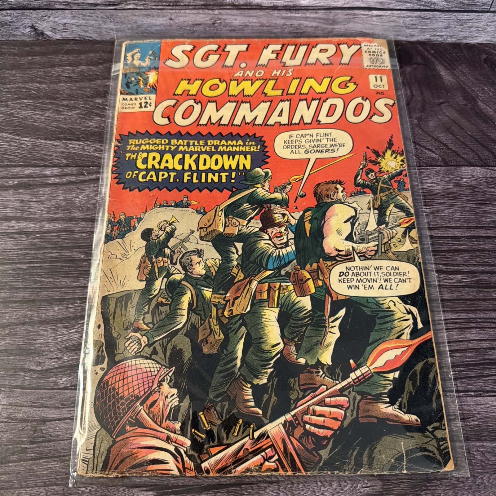 Sgt Fury and His Howling Commandos 11 Marvel 1964 Silver Age Captain Flint Comic