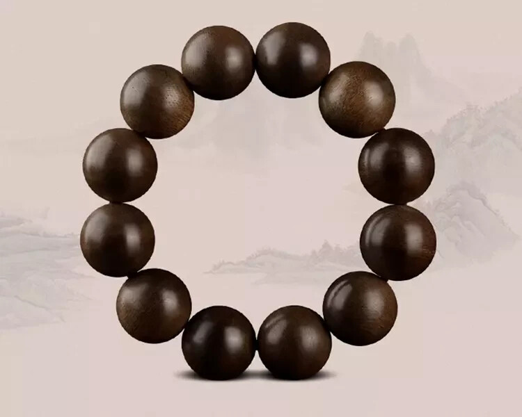 20mm*12 Brunei Natural Agarwood Bracelets Mala Meditation Agarwood Prayer Beads