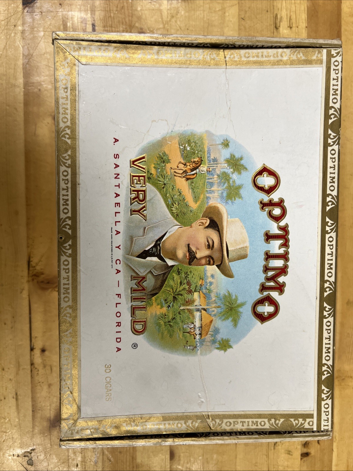 Vintage Optimo Very Mild Sports Cigar Box