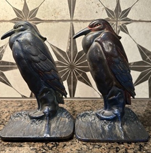 Antique Albany Foundry Cast Iron Heron Egret Stork Bird Bookends Doorstops Antique Albany Foundry Cast Iron Heron Egret Stork Bird Bookends Doorstops