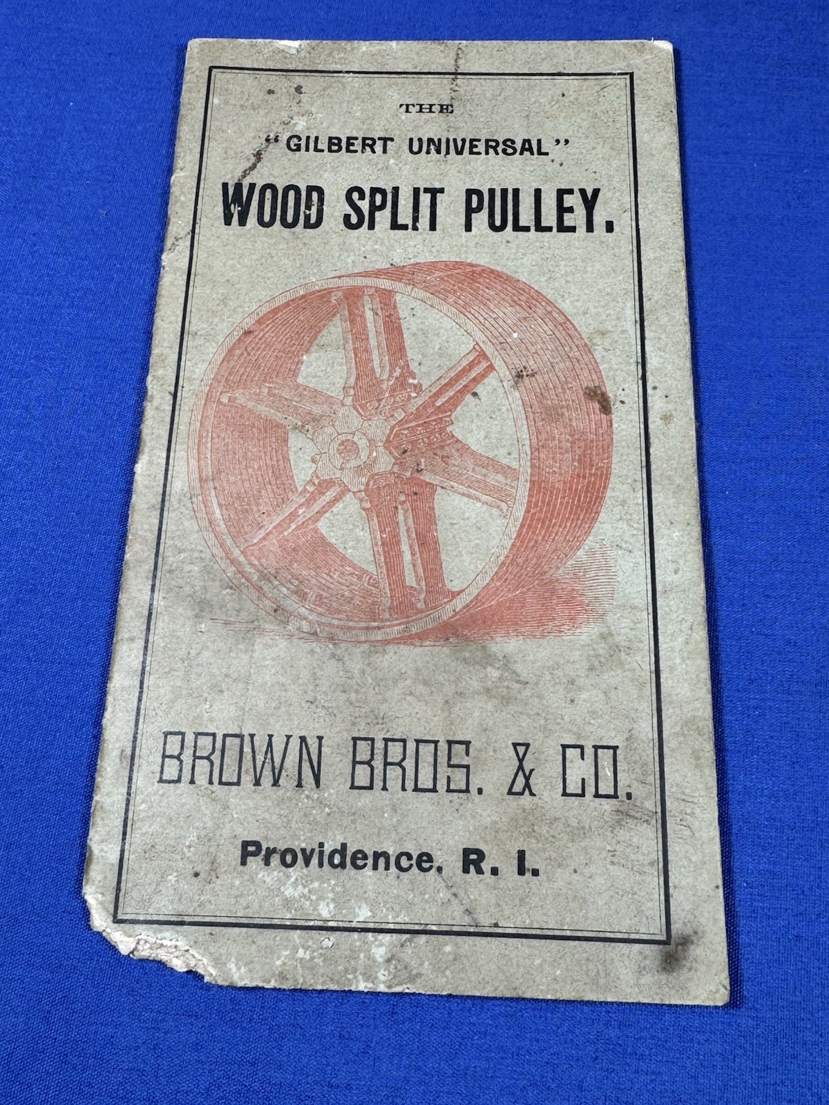 1891 Gilbert Universal Wood Split Pulley BOOKLET  Brown Bros. & Co. Providence