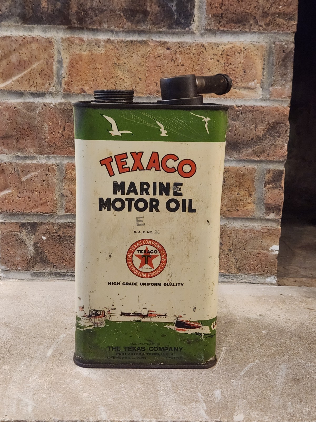 Antique Rare 1930s Texaco Motor Oil Gallon