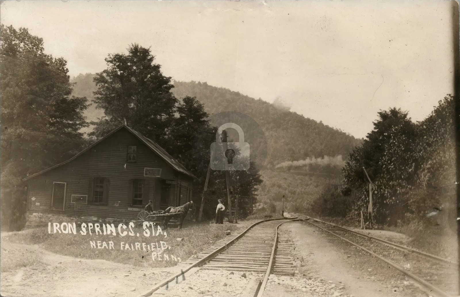 Railroad Station IRON SPRINGS FAIRFIELD PA Adams County RPPC Photo Postcard COPY Railroad Station IRON SPRINGS FAIRFIELD PA Adams County RPPC Photo Postcard COPY