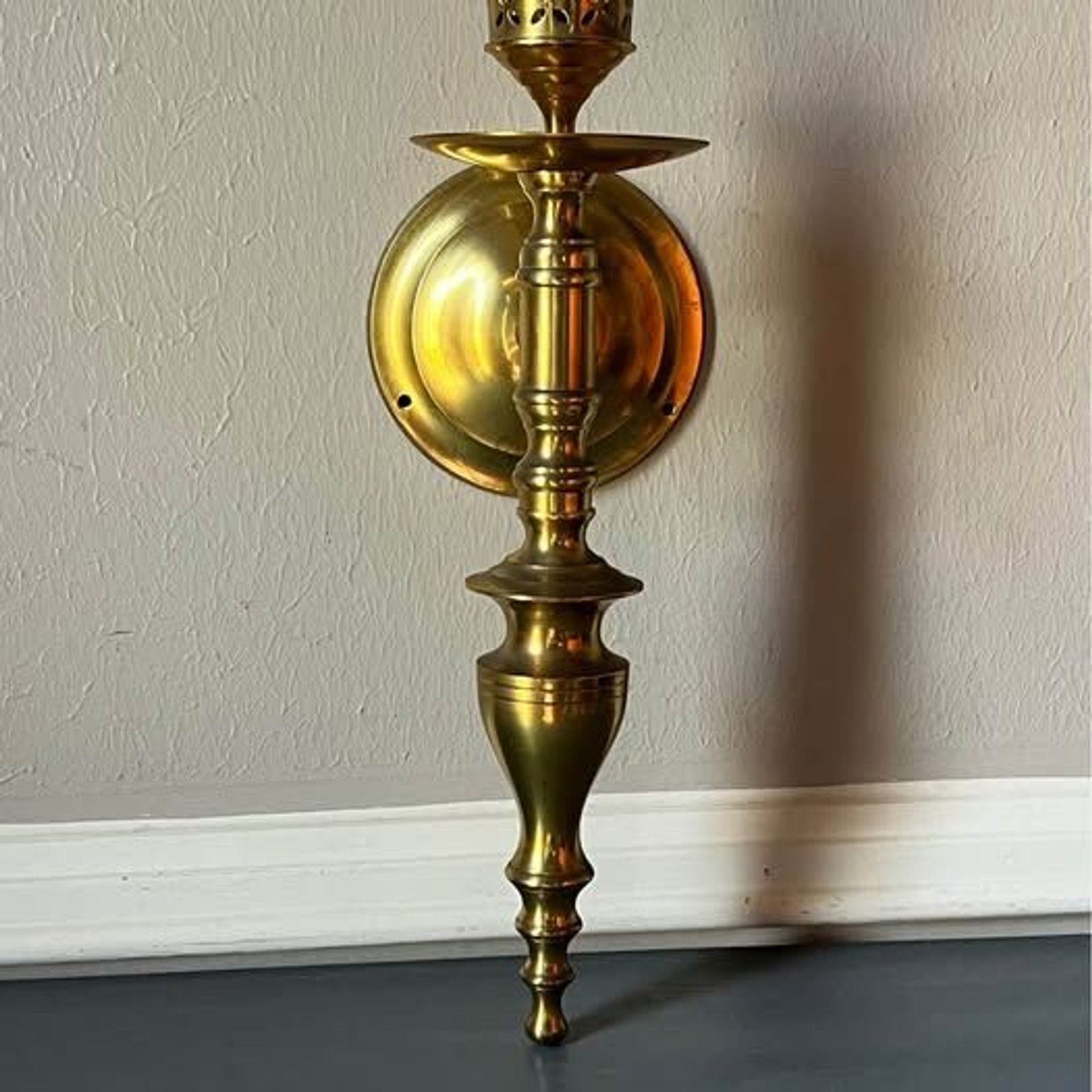 Vintage Brass Wall Sconce Candleholder