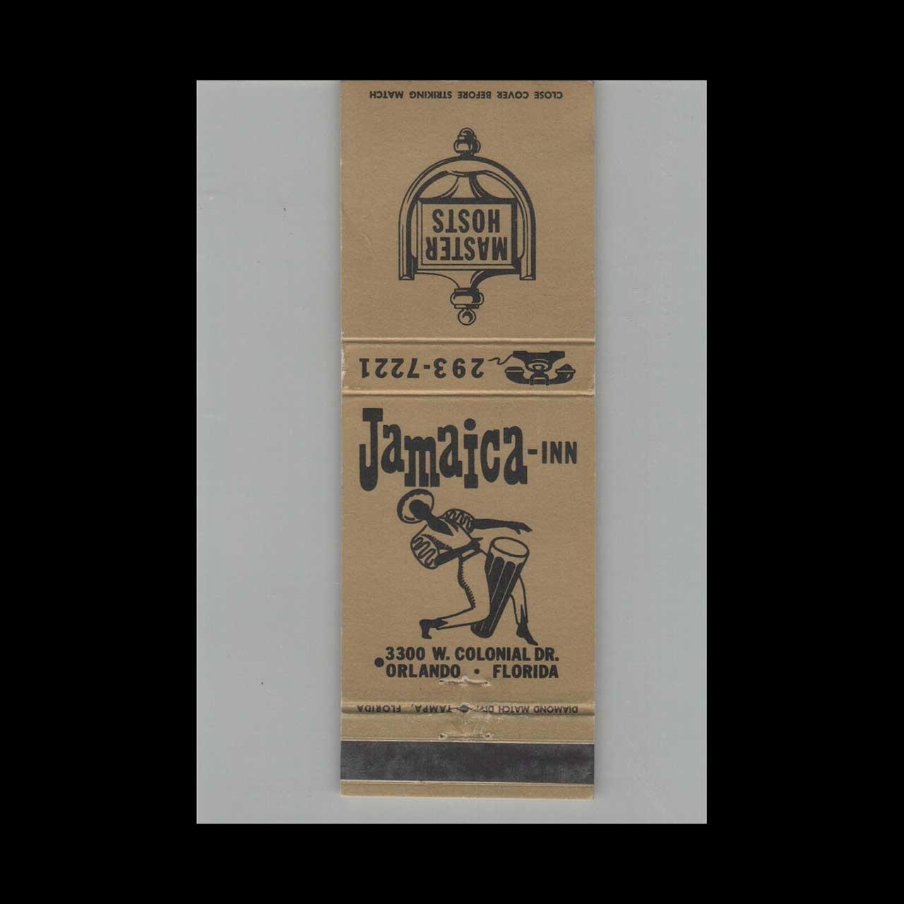 Matchbook Cover Master Host Jamaica Inn Orlando FL