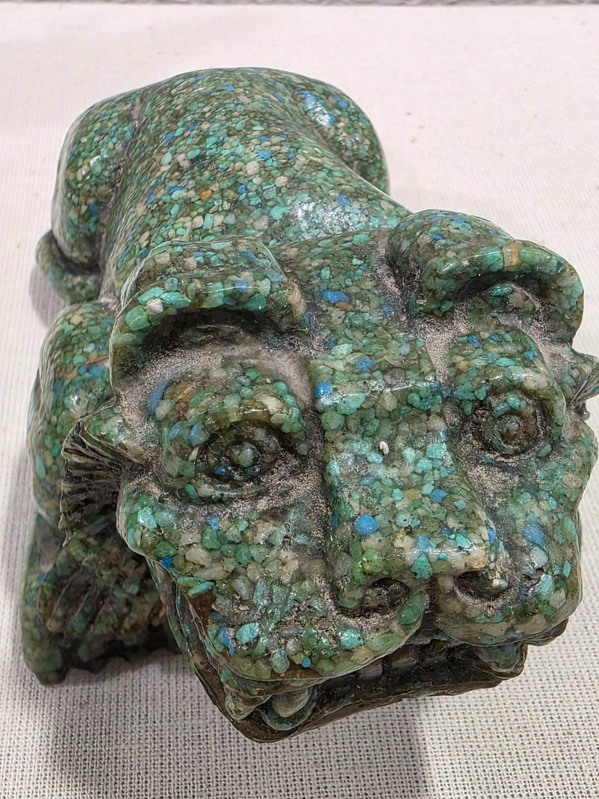 Vintage Sculpture likely Jaguar or other Feline Diety Mexican Artisian 