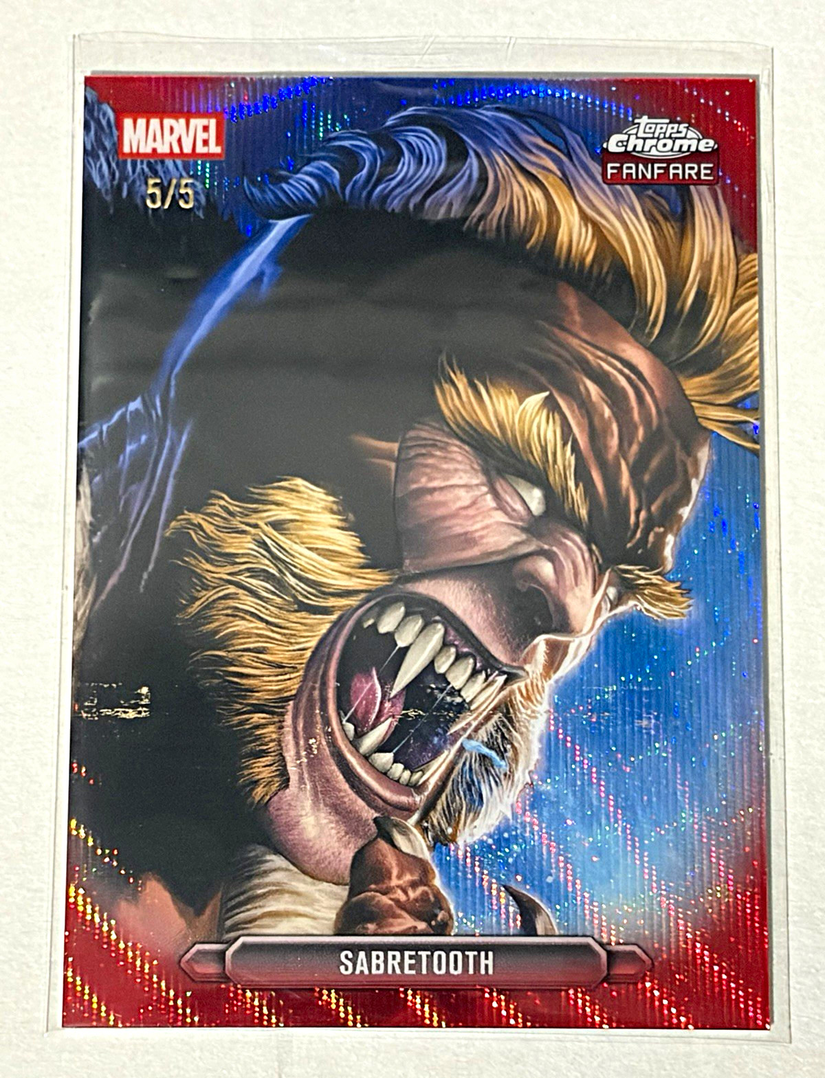 PLEASE READ 2026 Topps Chrome Marvel Sabretooth Fanfare Red Wave /5 PLEASE READ 2026 Topps Chrome Marvel Sabretooth Fanfare Red Wave /5
