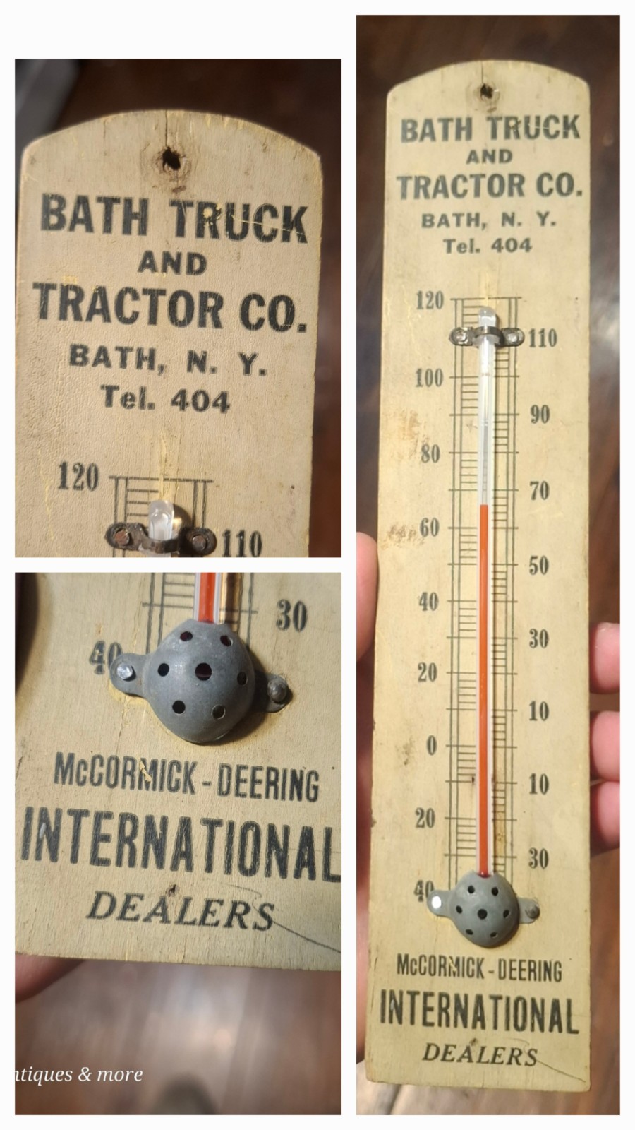 RARE VINTAGE MCCORMICK DEERING INTERNATIONAL ADVERTISING THERMOMETER BATH NY IH RARE VINTAGE MCCORMICK DEERING INTERNATIONAL ADVERTISING THERMOMETER BATH NY IH