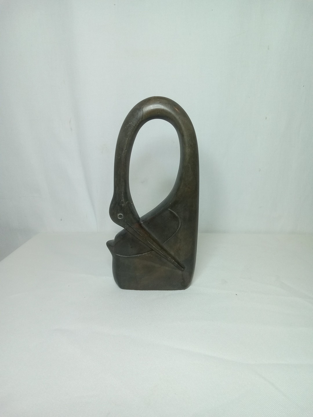 Vintage Art Carved Stone Heron Sculpture Neck Repair See Pictures 