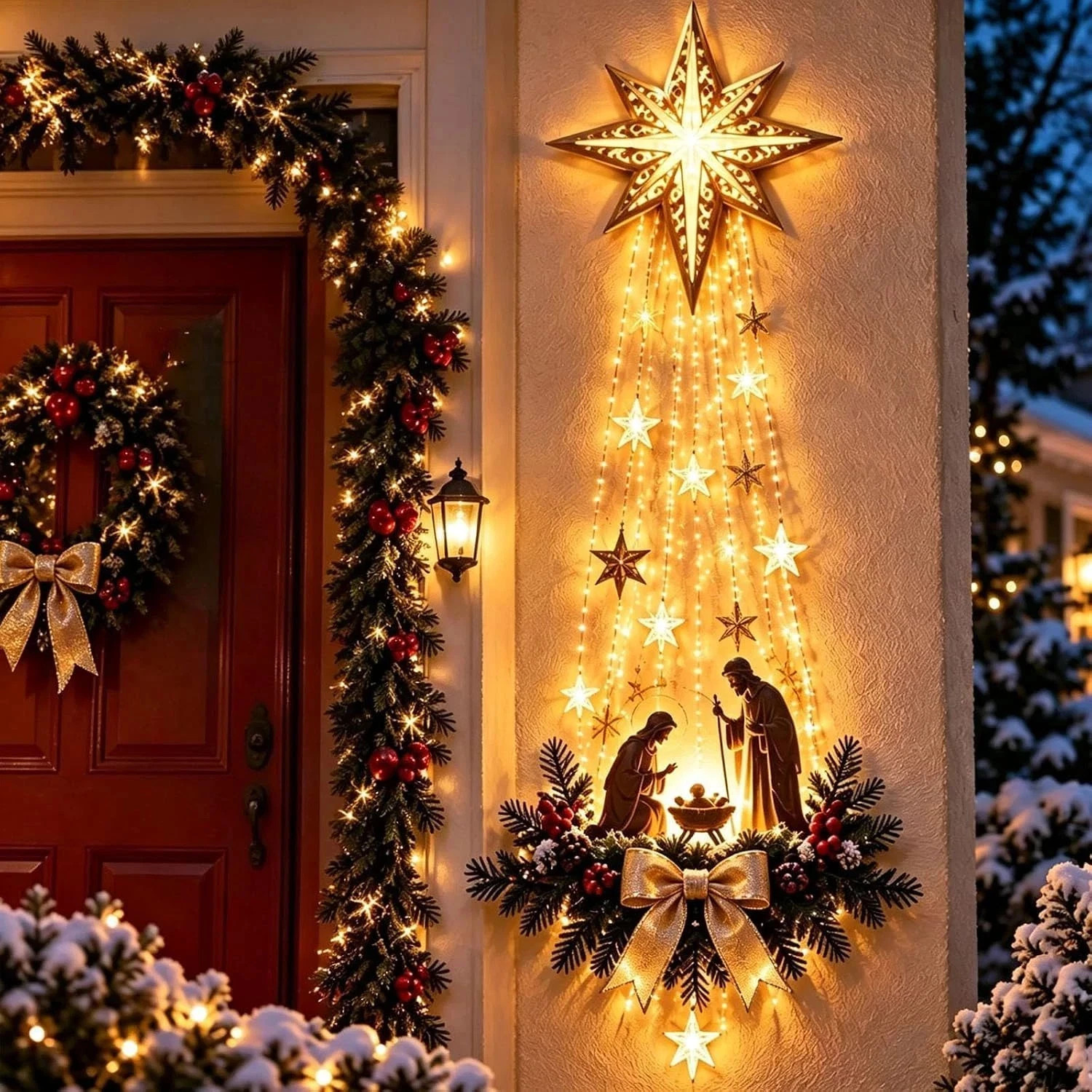 Bethlehem Star of Faith Lighted Nativity Wall Decor New LED Christmas