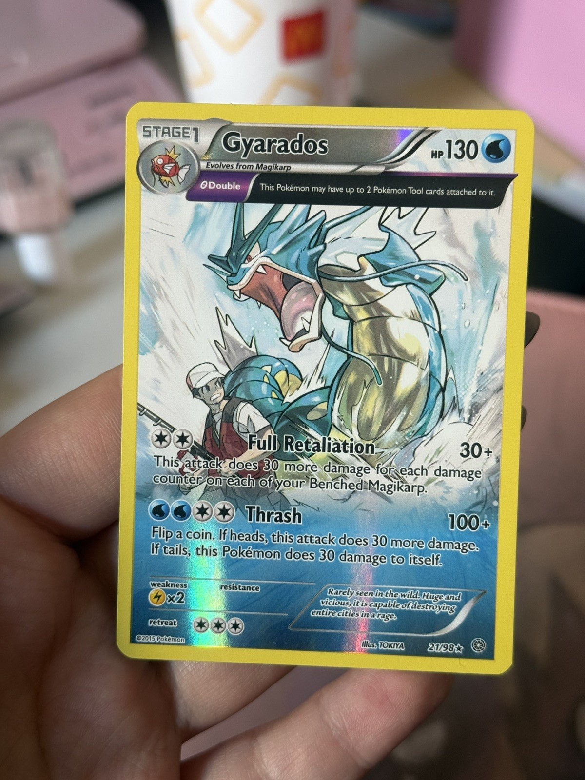 2015 Pokemon GYARADOS #21/98 XY Ancient Origins Reverse Holo English 21/98 2015 Pokemon GYARADOS #21/98 XY Ancient Origins Reverse Holo English 21/98