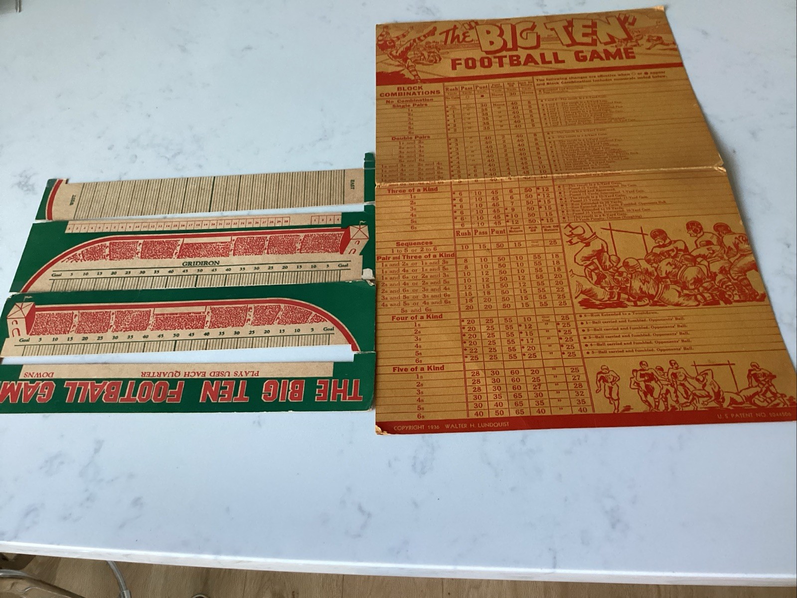 Vintage 1936 BIG TEN FOOTBALL GAME Walter Lundquist Wheaties Cereal Premium RARE