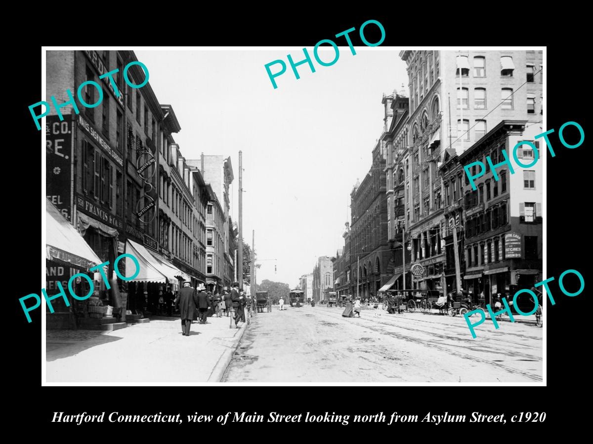 Hartford Connecticut The Main Street & Stores c1920 Old Large Historic Photo