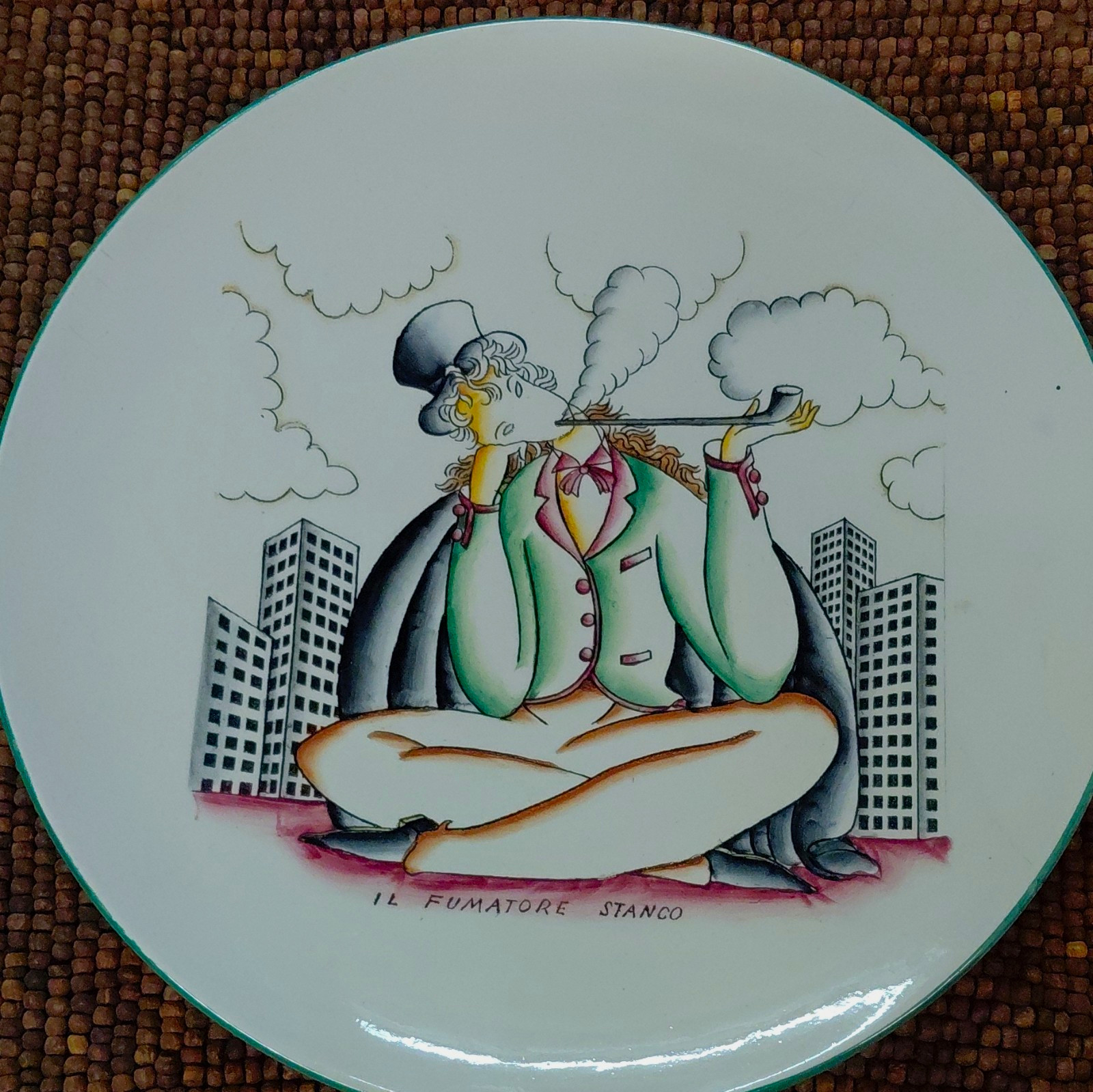 Rate Gio Ponti S.C. Richard Ceramic Collector Art Fumatore Stanco Italy Rate Gio Ponti S.C. Richard Ceramic Collector Art Fumatore Stanco Italy