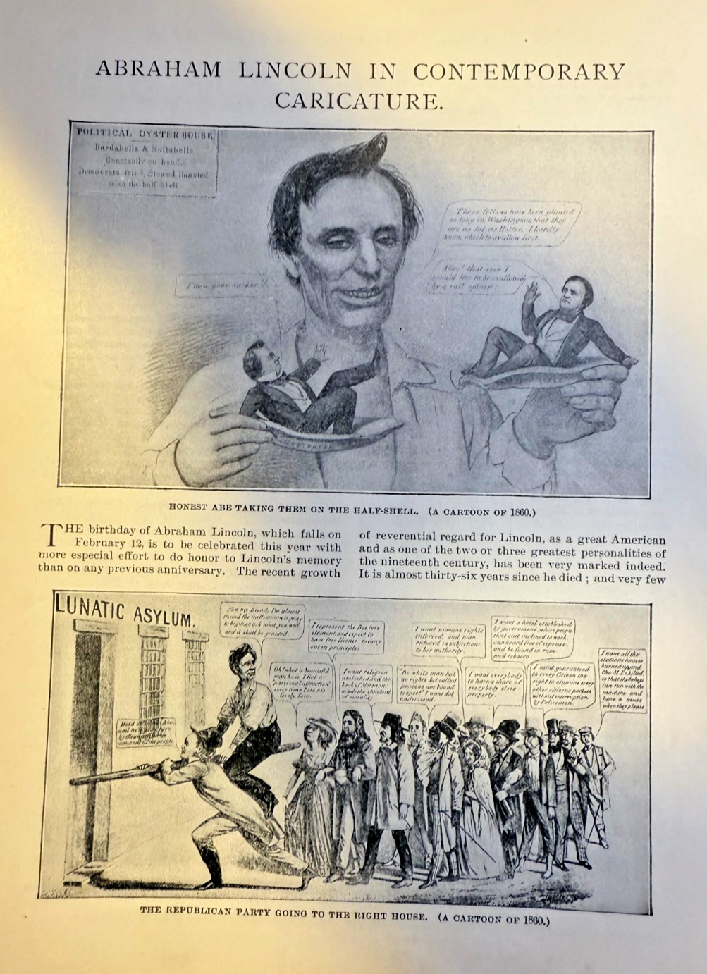 1901 Abraham Lincoln in Contemporary Caricature illustrated 1901 Abraham Lincoln in Contemporary Caricature illustrated
