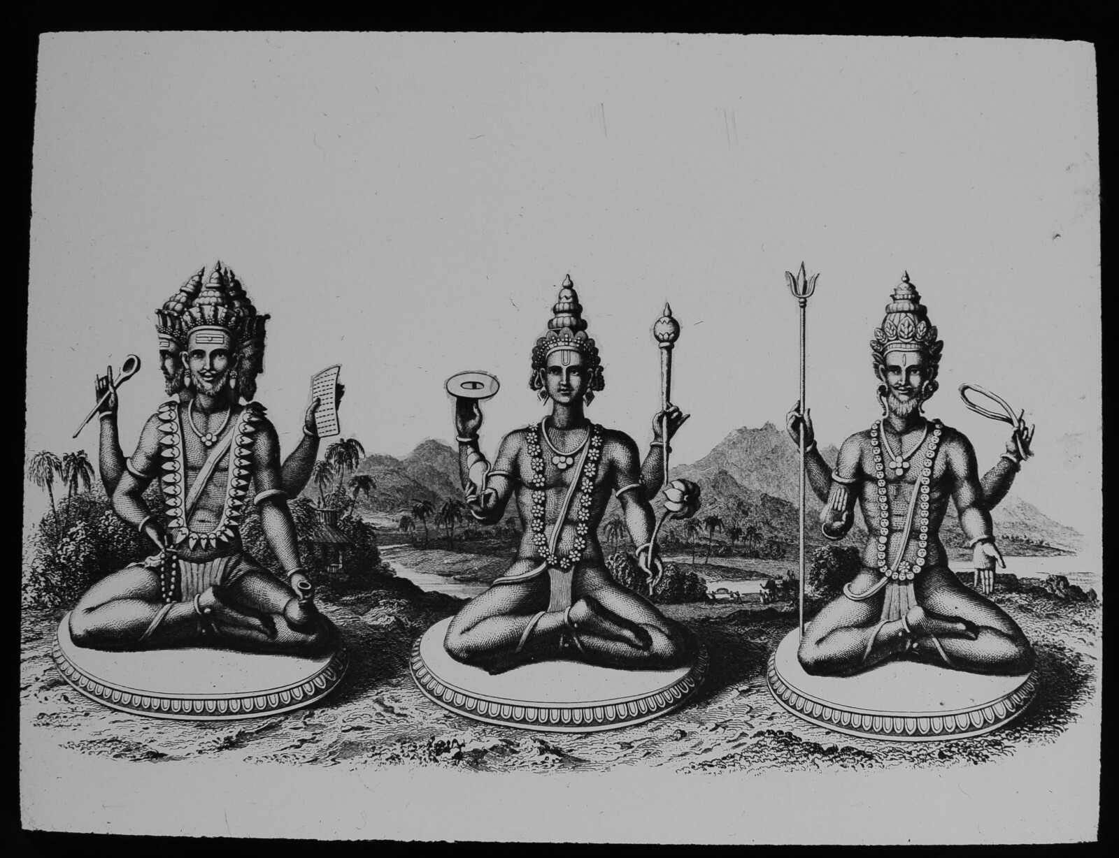ANTIQUE Magic Lantern Slide HINDU GODS C1910 ILLUSTRATION ANTIQUE Magic Lantern Slide HINDU GODS C1910 ILLUSTRATION