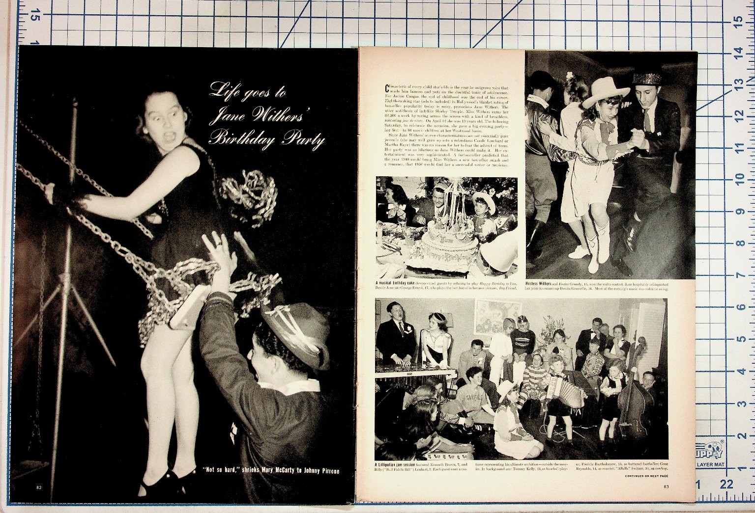 1930s Jane Withers Hollywood Birthday Party Magazine Pages Gordon's Gin 1930s Jane Withers Hollywood Birthday Party Magazine Pages Gordon's Gin