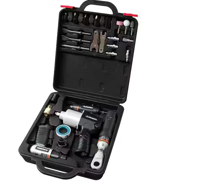 4-Pc Air Tool Kit W/ 1/2-in. Impact, 3/8in. Ratchet Die Grinder Hammer 27-Pieces 4-Pc Air Tool Kit W/ 1/2-in. Impact, 3/8in. Ratchet Die Grinder Hammer 27-Pieces